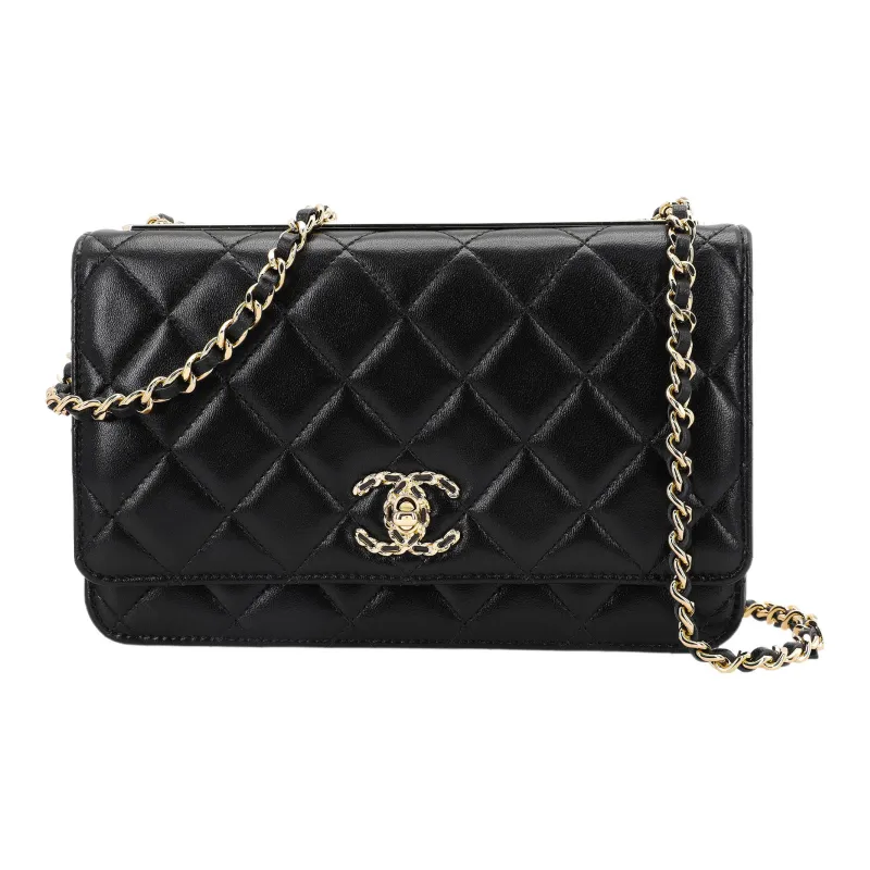 CHANEL Trendy Cc Sheepskin Small Square Bag, Flap Bag, Shoulder Bag, Crossbody Bag Regular Women's Black-0