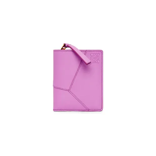 LOEWE Puzzle Calfskin Wallet Women's Rock Rose