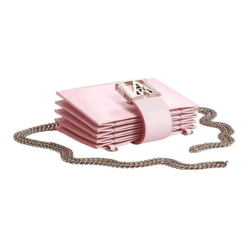 MCM Leather Crossbody Bag Card Holder Mini Women's Pink-5