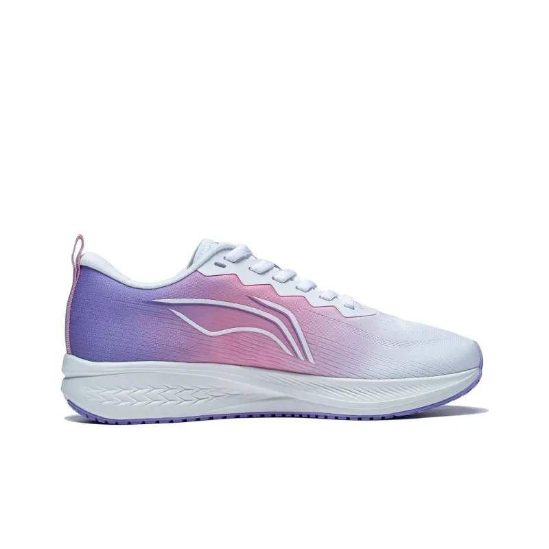 LiNing Red Hare 6 Cushioning Breathable Rebound Low Top Running Shoes Women's White Pink Purple-1
