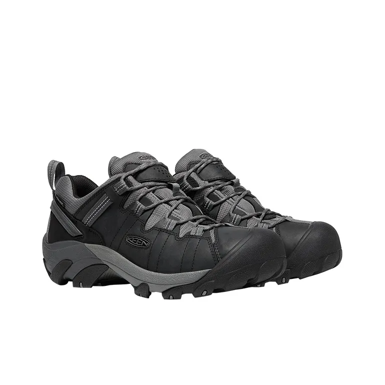 KEEN Targhee II WP Slip Resistant Low Top Hiking Shoes, Outdoor Shoes Men's Black, Gray-3