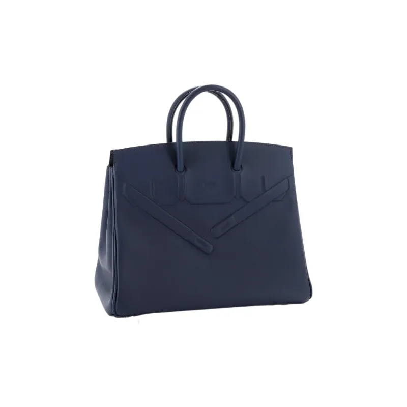 HERMES Birkin Swift Leather Shadow Birkin Bag Handbag Regular Women's Navy Navy-1
