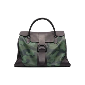 Delvau Dream Calf Calfskin Handbag Extra Large Unisex Camouflage