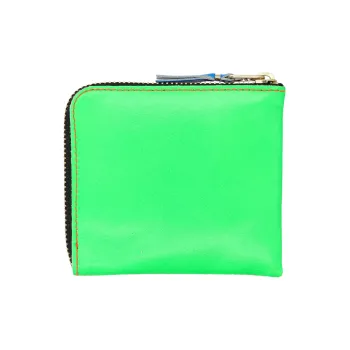 CDG Cow Leather Coin Purses Wallets Small Size Unisex Green/Orange
