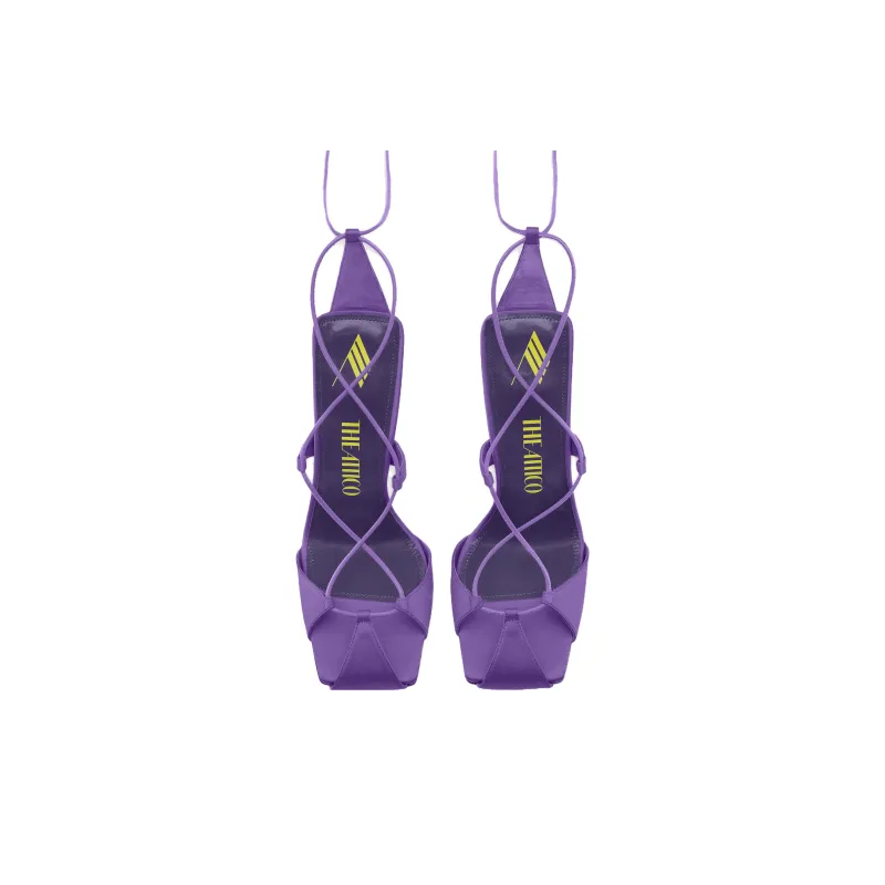 The Attico Adele Lace-Up Satin Sandals Women's-2