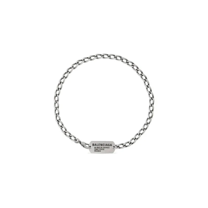 Balenciaga Brass Necklaces Men's Silver-0