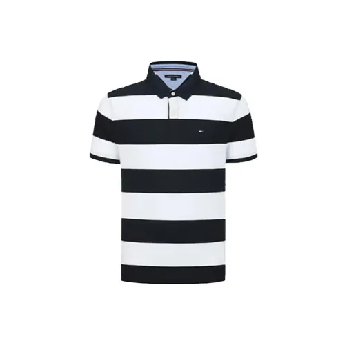 Tommy Hilfiger Polo Shirts Men Navy Blue Stripes