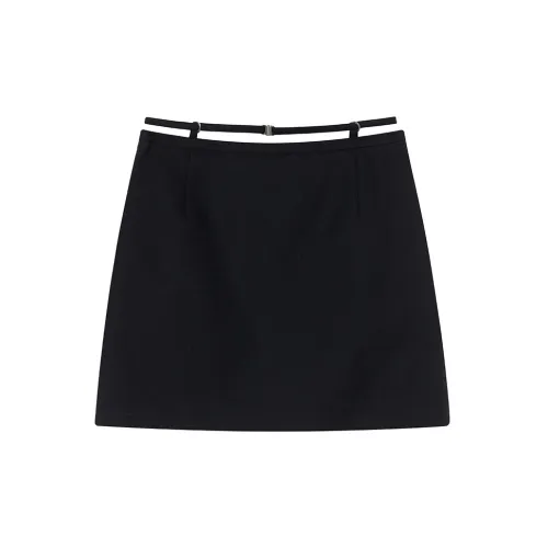 Ouyang Casual Short Skirts Women's Black