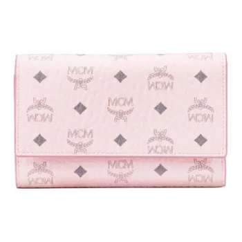 MCM Trifold Wallet Medium Visetos Powder Pink