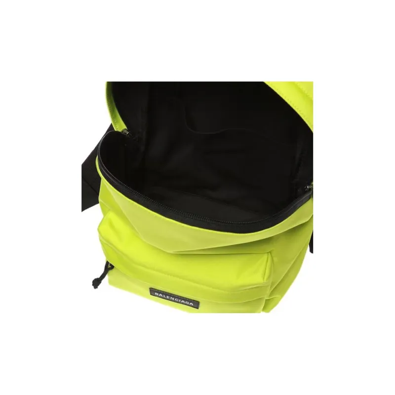 Balenciaga Canvas Backpack Unisex Neon Yellow-2