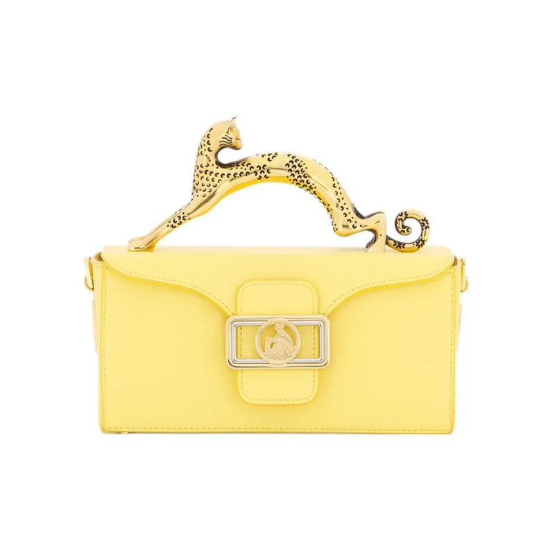 Lanvin Calfskin Shoulder Bag, Crossbody Bag, Handbag Women's Yellow-0