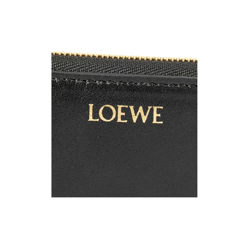 LOEWE Nappa Cow Leather Wallet Women's Black/Bright Orange-4