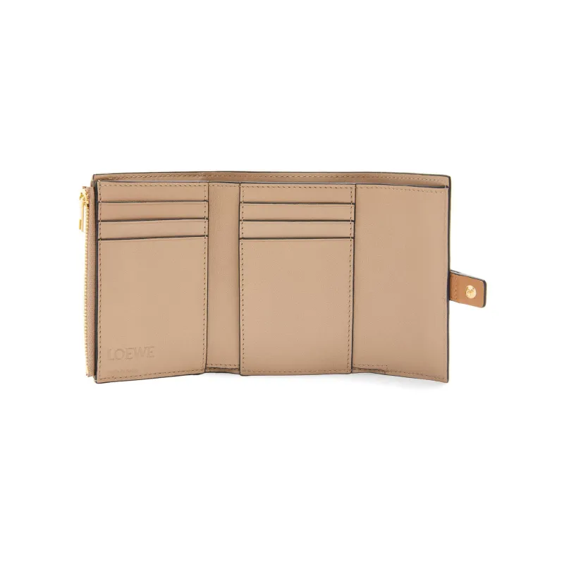 LOEWE Grain Cow Leather Wallet Small Size Women's Toffee/Tan-3