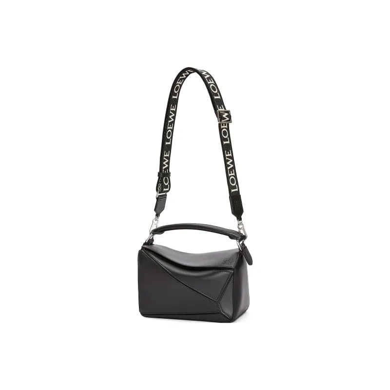 LOEWE Puzzle Cow Leather Shoulder Bag, Crossbody Bag, Handbag Trumpets Women's Black-1