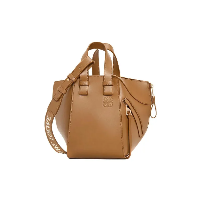 LOEWE Hammock Satin Cow Leather Shoulder Bag, Crossbody Bag, Handbag Regular Women's Brown-1