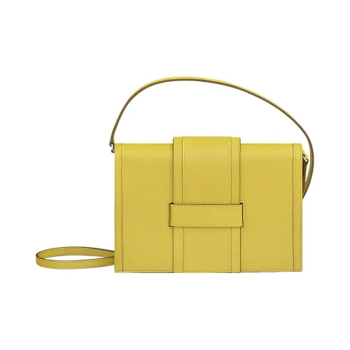 HERMES H Passant Evercolor Calfskin Handheld Shoulder Bag Crossbody Bag Women's Lime