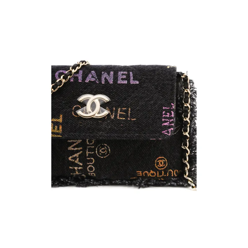 CHANEL Denim Flap Bag, Shoulder Bag, Crossbody Bag Women's Black-4