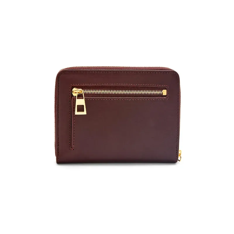 LOEWE Bright Nappa Cow Leather Wallet Women's Burgundy/Emeralds-1