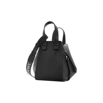 LOEWE Hammock Satin Cow Leather Shoulder Bag, Crossbody Bag, Handbag Regular Women's Black