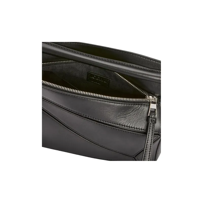 LOEWE Puzzle Cow Leather Shoulder Bag, Crossbody Bag, Handbag Trumpets Women's Black-5