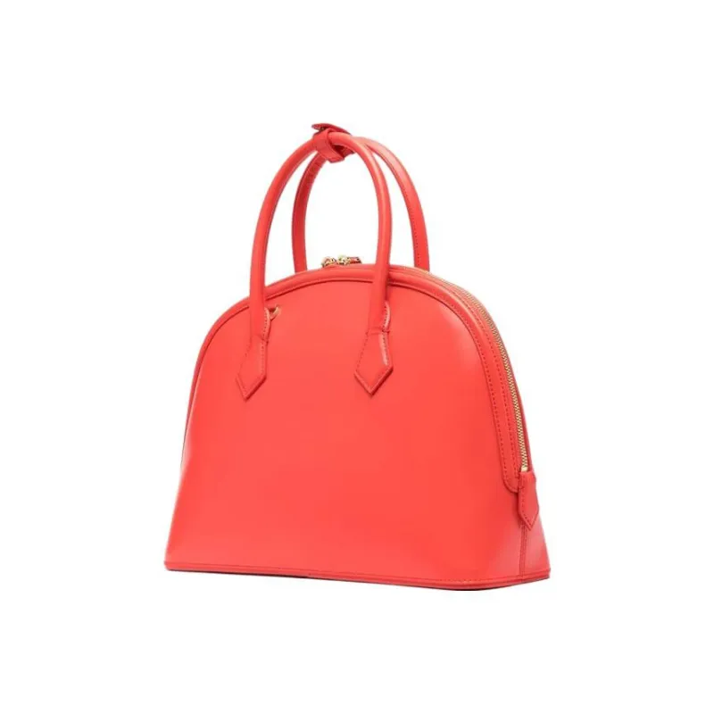 MCM Smooth Leather Dome Bag, Shoulder Bag, Crossbody Bag, Handbag Large Size Women's Red-1