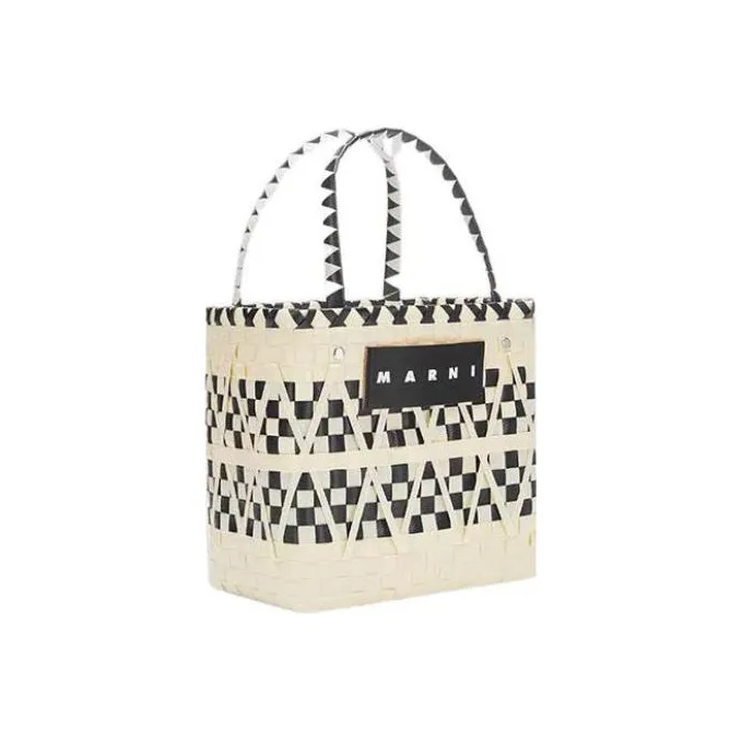 MARNI Polypropylene Basket Bag Tote Bag Shopping Bag Handbag Regular Women's Beige/Black-5