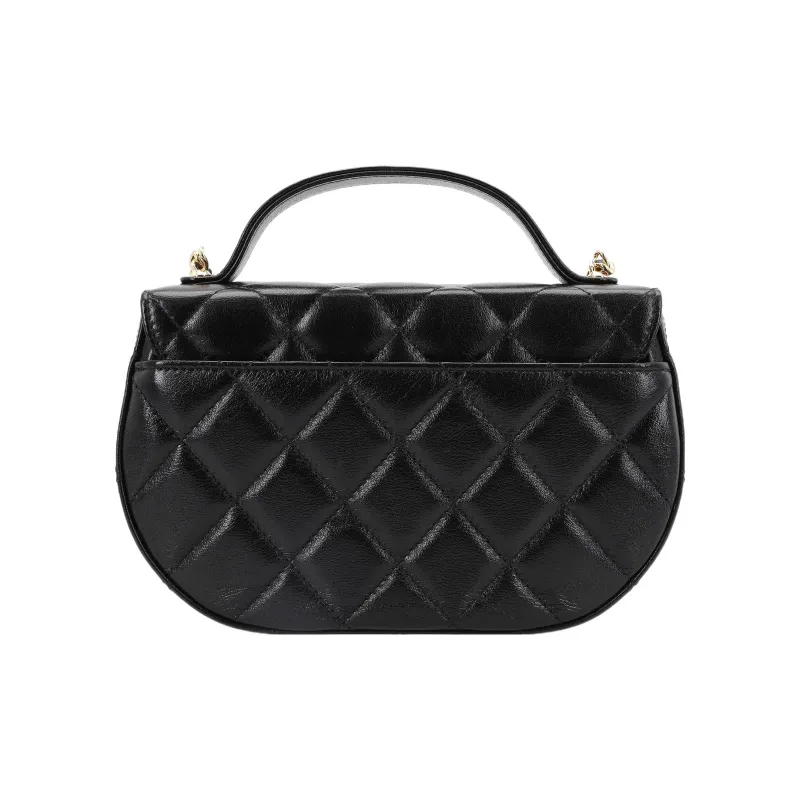CHANEL Calfskin Messenger Bag, Crossbody Bag, Shoulder Bag Women's Black-2