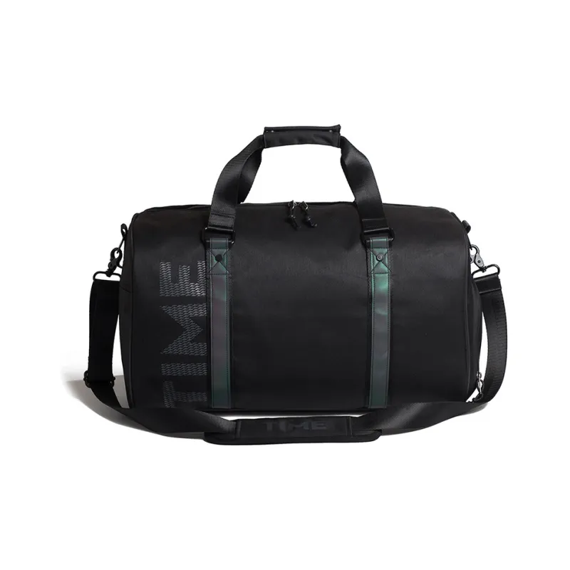 LOVERPUSS Polyester One Shoulder Gym Bag Large Size Unisex Gray Cool Black-7