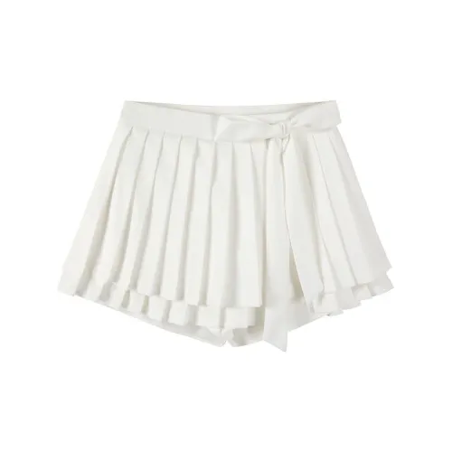 Meat meat small cherries Casual Short Skirts Women's White