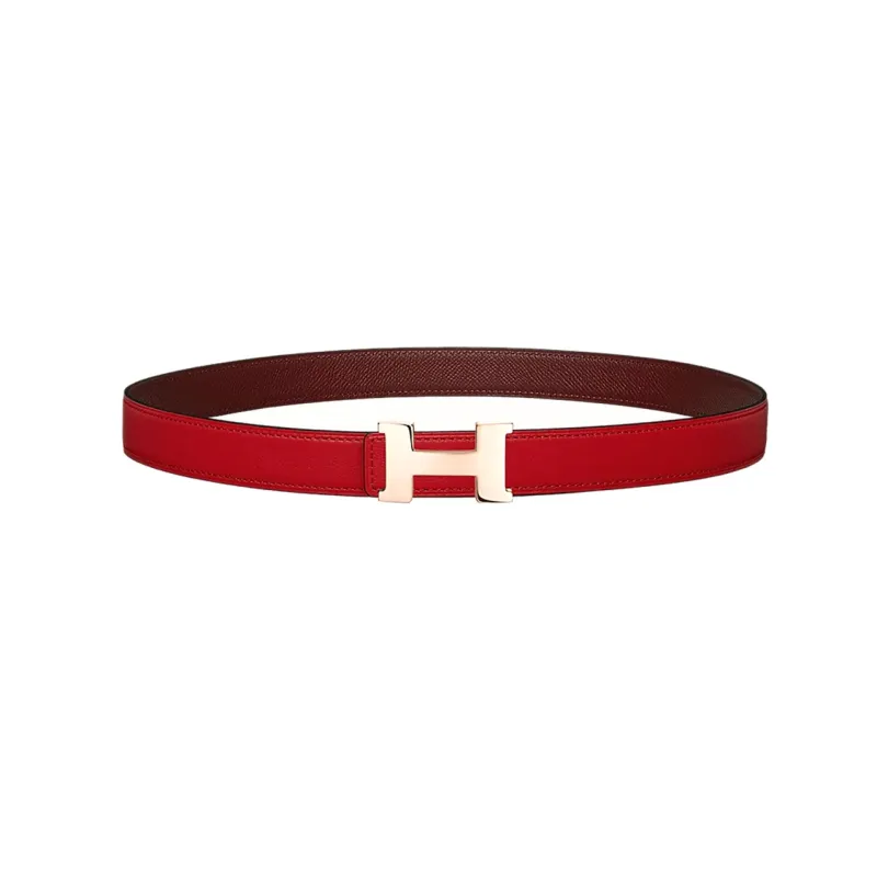HERMES Constance Leather Belts Women's Heart Red/HERMES Red-0
