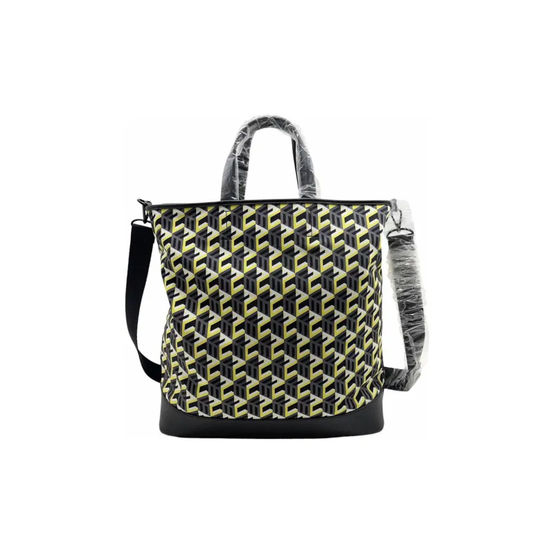 MCM Fabric Tote Bag, Shopping Bag, Crossbody Bag, Handbag Tubas Unisex Yellow-2