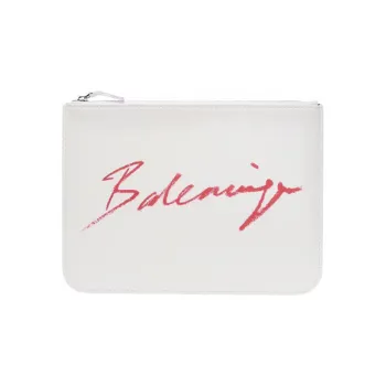 Balenciaga Leather Clutch Women's White