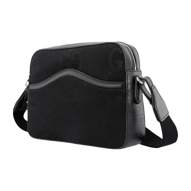 GUCCI Canvas With Leather Canvas Bag Messenger Bag Shoulder Bag Crossbody Bag Men's Black-1