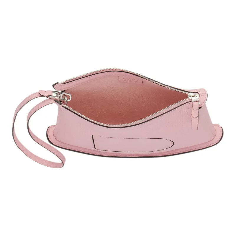 Delvau Soft Grained Calfskin Clutch Regular Women's Pink-2