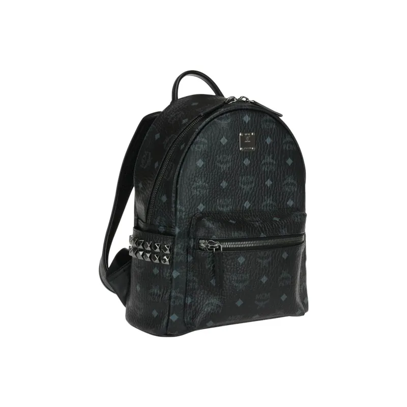MCM Stark Side Studs Backpack Small In Visetos Black-2