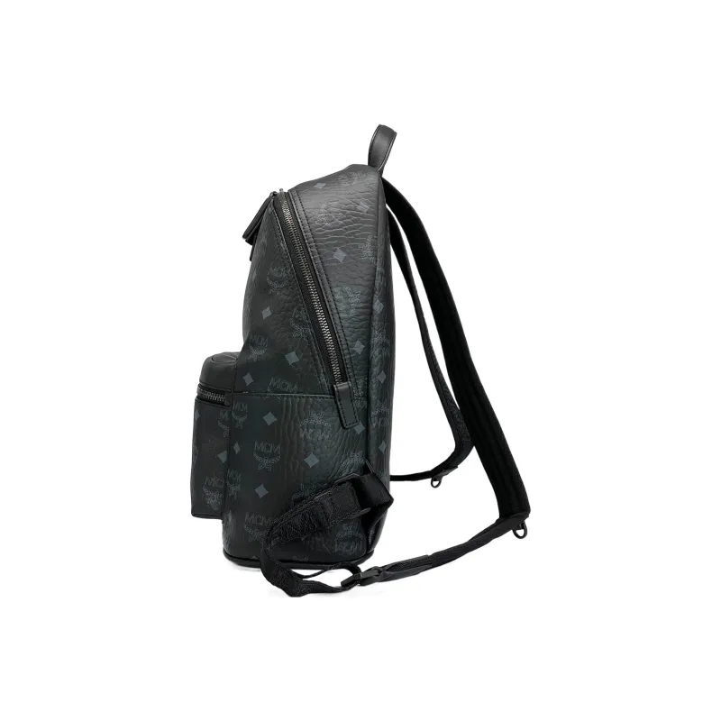 MCM Coated Canvas Backpack Trumpets Unisex Black-1