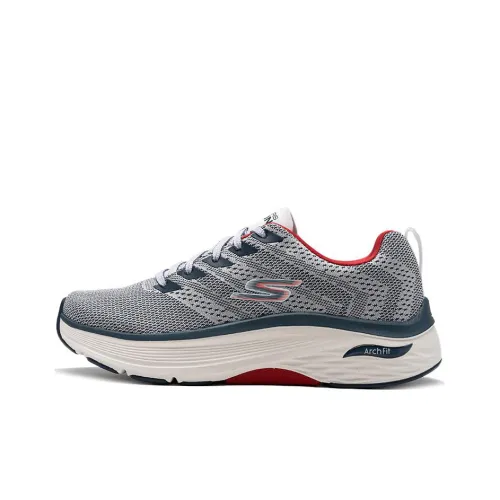 Skechers Max Cushioning Running Shoes Men Low-Top Gray Blue