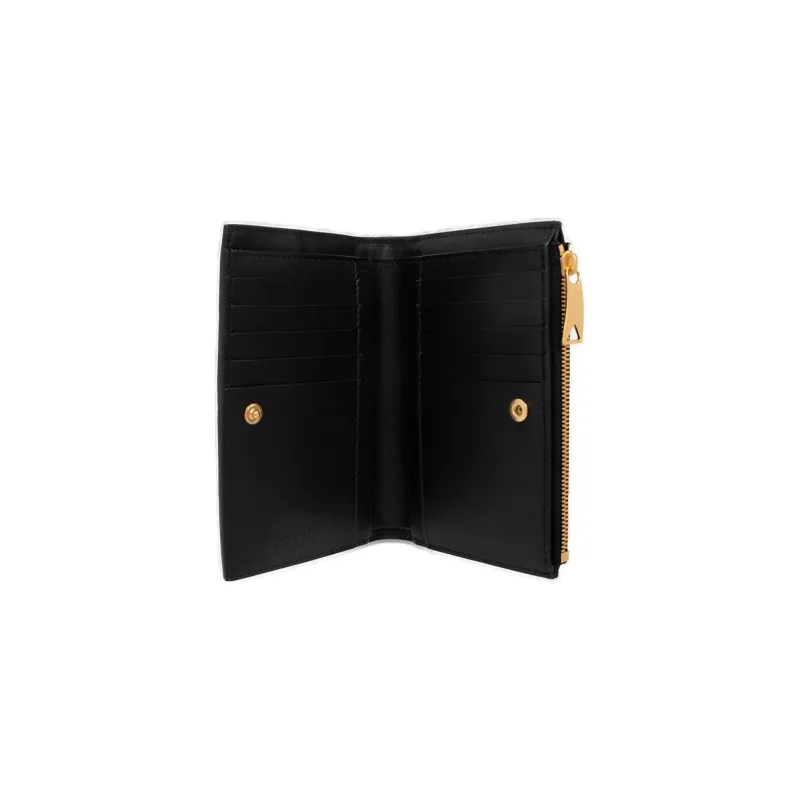 Bottega Veneta Lambskin Patch Calfskin Wallet Men's Black-2