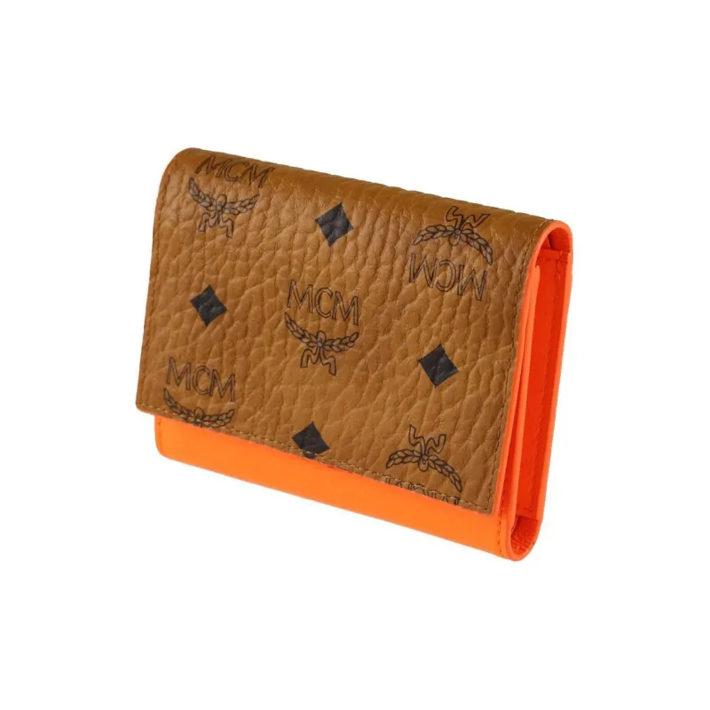 MCM Leather Wallet Women's Cognac & Orange-1