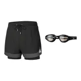 Black Swimming Shorts+Swim Goggles