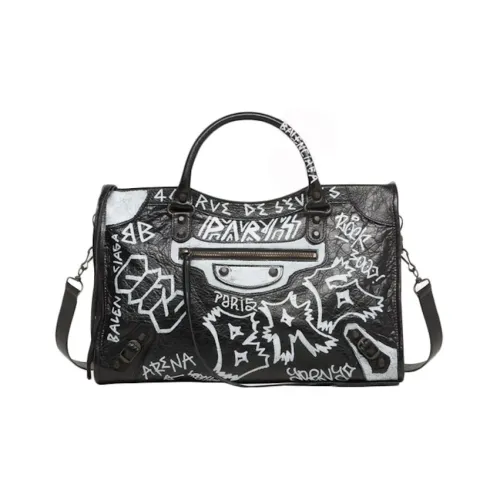 Balenciaga Classic City Graffiti Medium Black/White