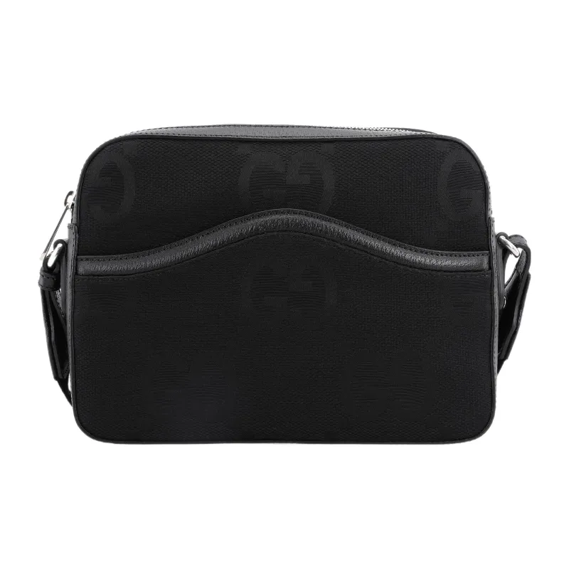 GUCCI Canvas With Leather Canvas Bag Messenger Bag Shoulder Bag Crossbody Bag Men's Black-0