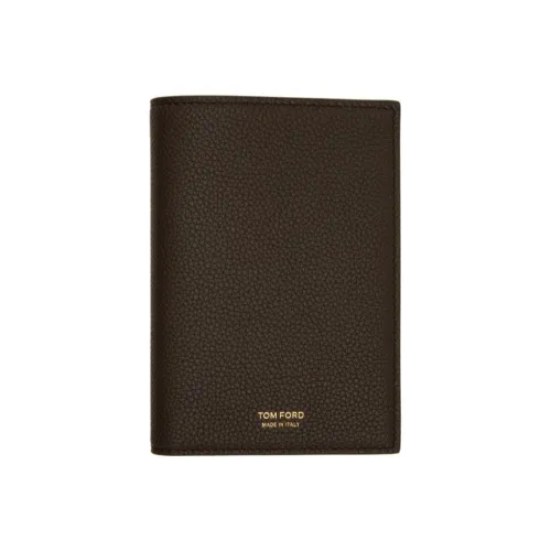 TF Grain Leather Card Holder Men's Brown