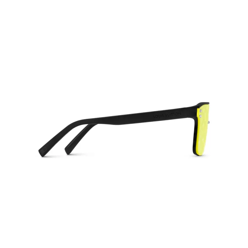 LOUIS VUITTON Injection Molding Irregular Shape Sunglasses Men's Black-3