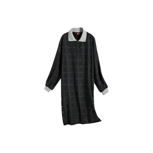 EPTISON Slip Dresses Women's Black Check