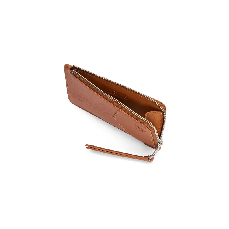 LOEWE Puzzle Cowhide Leather Card Holder Women's Tan-2
