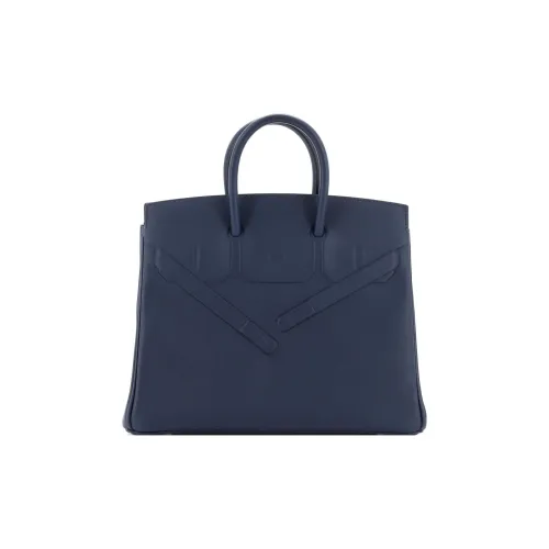 HERMES Birkin Swift Leather Shadow Birkin Bag Handbag Regular Women's Navy Navy