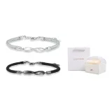 Mobius Couple's Bracelets+Rose Flower Box