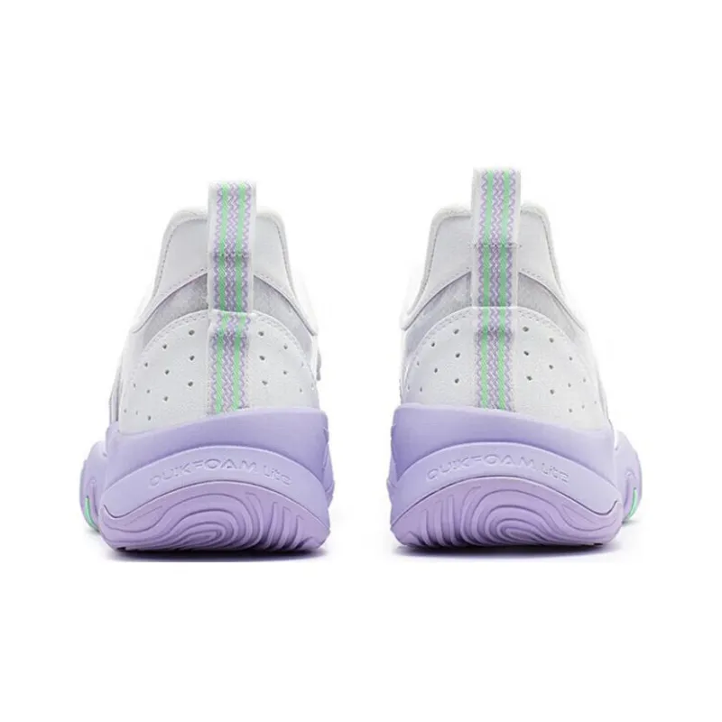 361° LAVA Series LAVA Durable Cushioning Low Top Basketball Shoes Men's White Purple-3