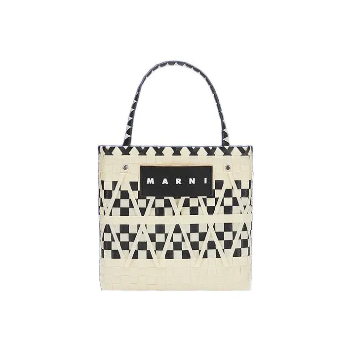MARNI Polypropylene Basket Bag Tote Bag Shopping Bag Handbag Regular Women's Beige/Black-4